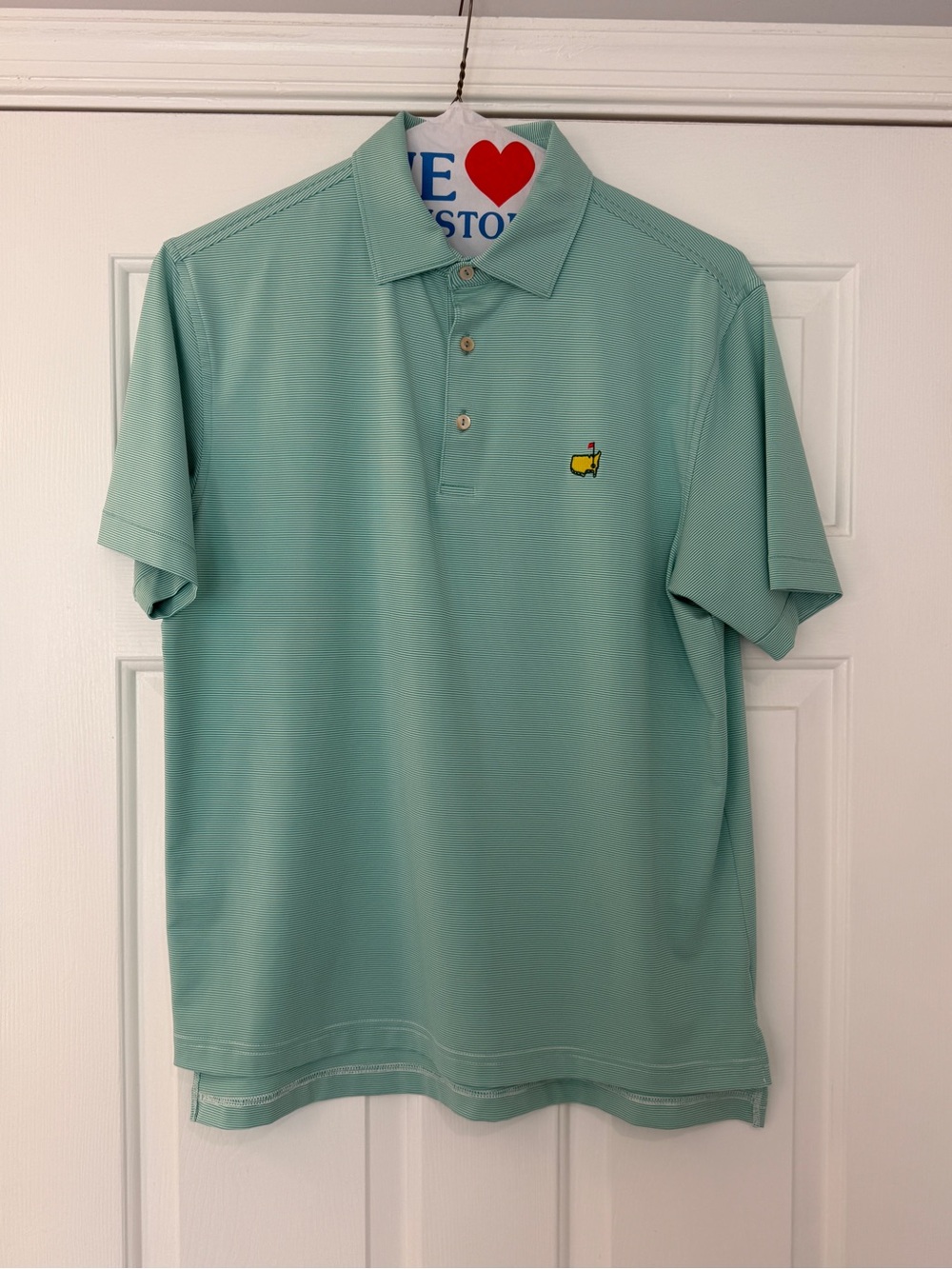 Peter Millar Masters Mint Green Performance Short Sleeve Polo